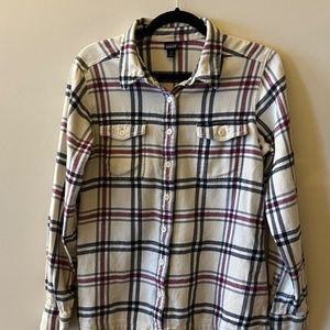 Patagonia Fjord Organic Cotton Button Up Plaid Shirt Women's Fit Sz 10